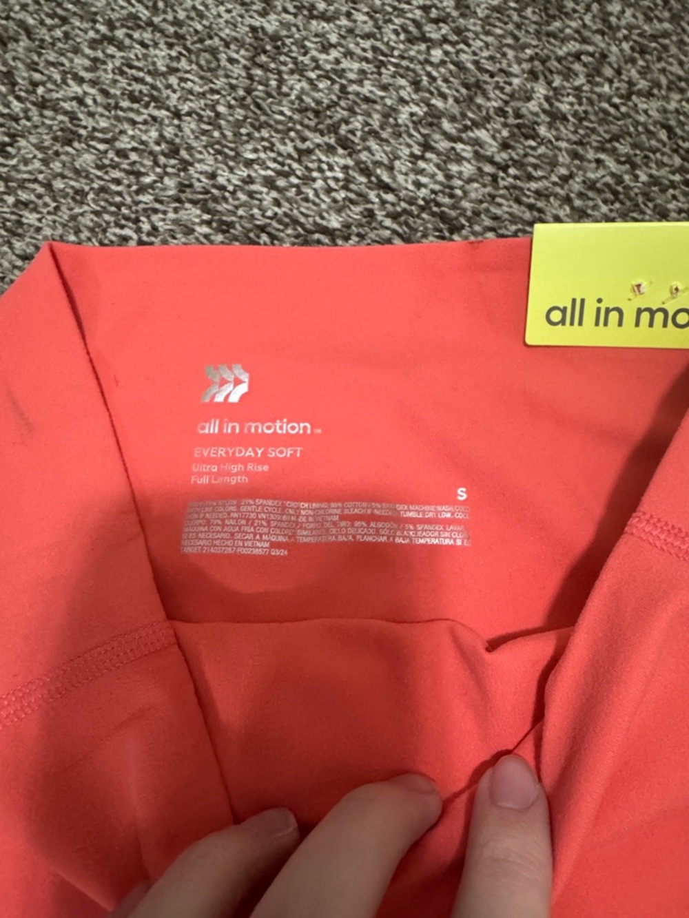 all in motion Coral High-Waist Leggings - Picture 3 of 4